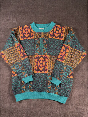 Unionbay Vintage Patterned Wool Blend Sweater Medium
